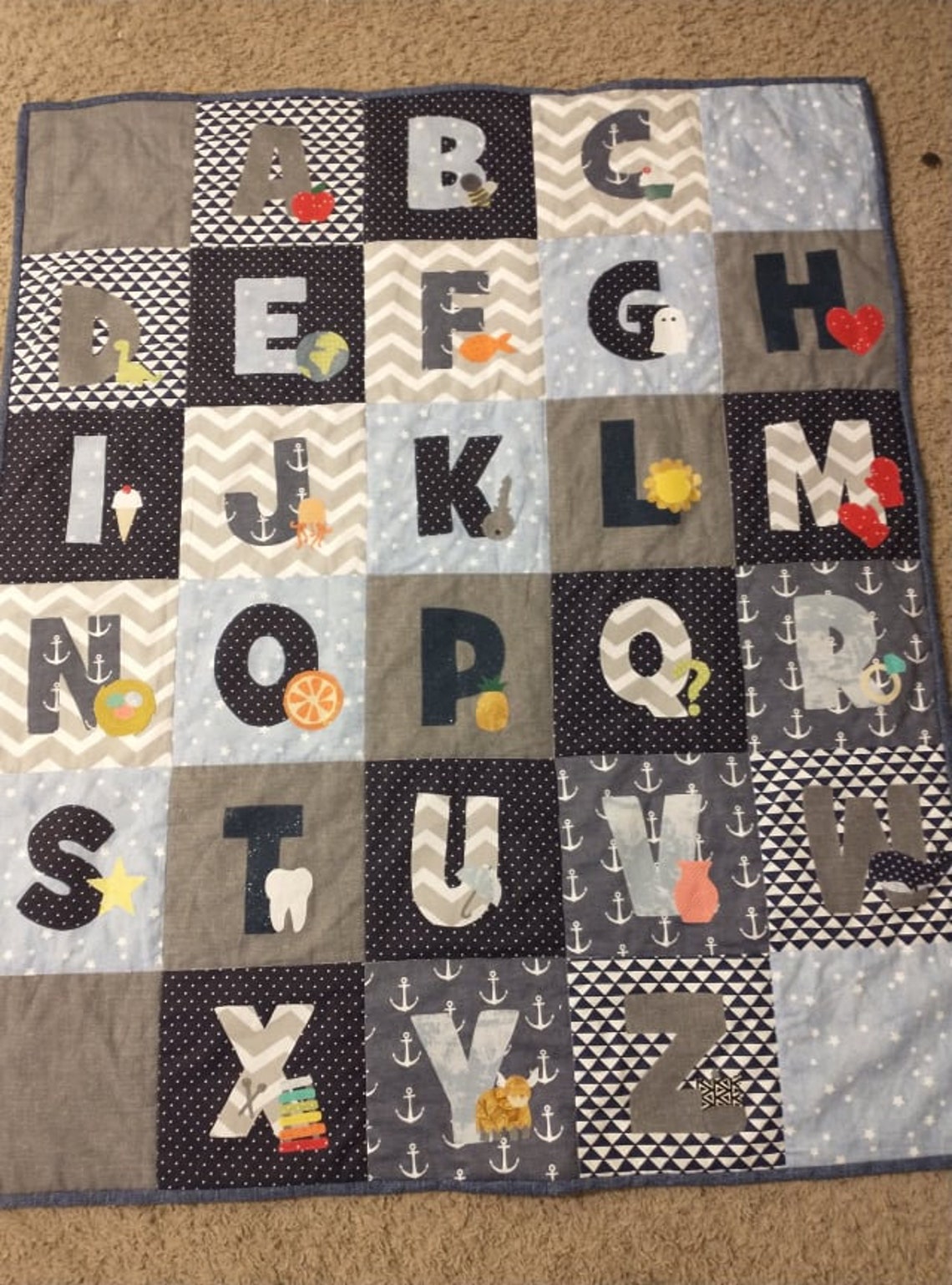 Alphabet Baby Quilt Tutorial and Pattern Etsy