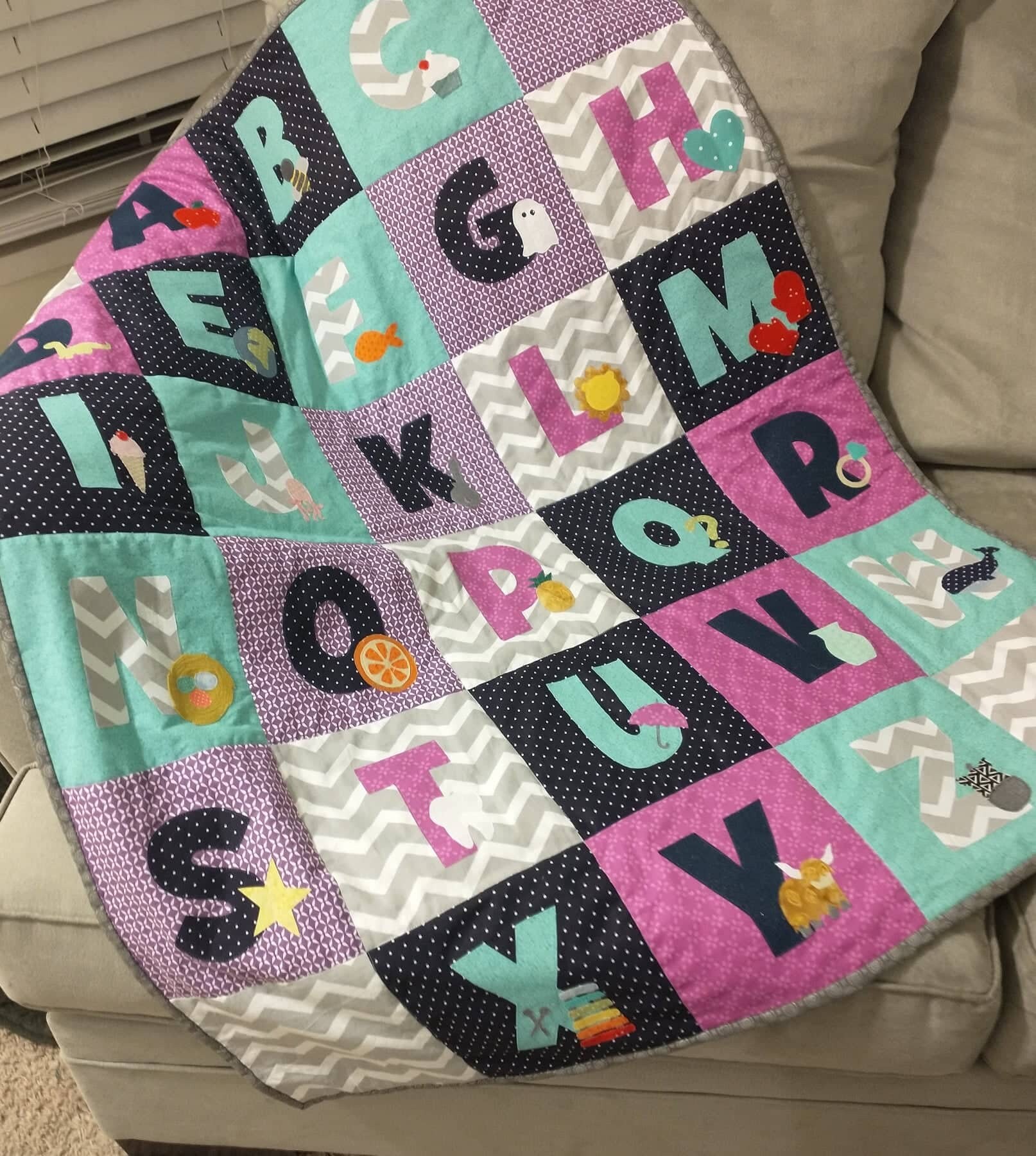 Alphabet Baby Quilt Tutorial and Pattern Etsy