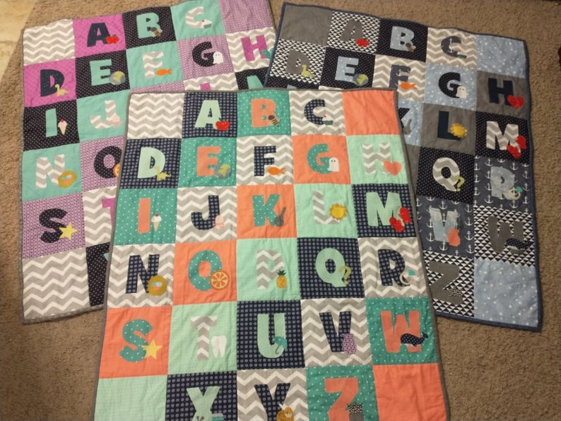 Alphabet Baby Quilt Tutorial and Pattern Etsy