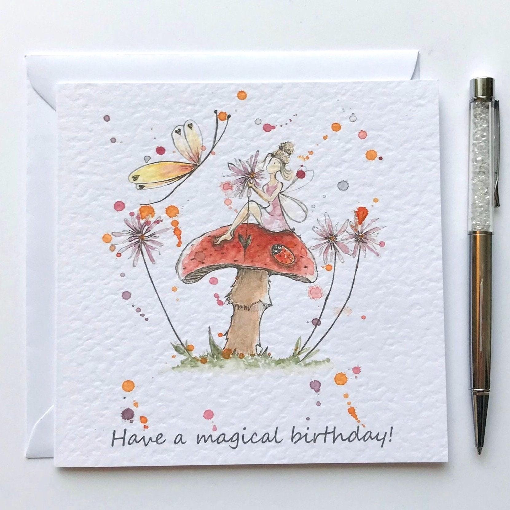 Fairy Fae Greetings Card - Fungi Fairy Fae Greetings Card - Fungi
