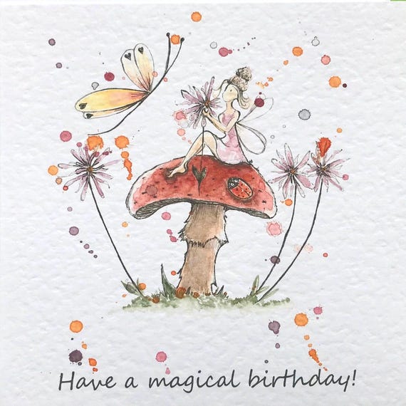 Fairy Fae Greetings Card - Fungi Fairy Fae Greetings Card - Fungi