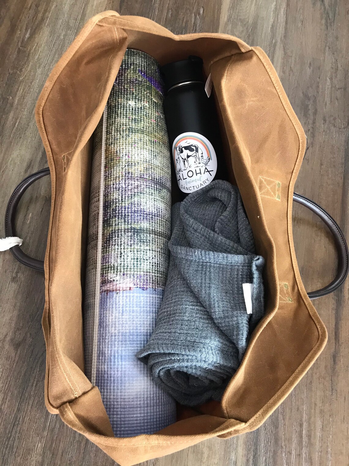 Vegan Waxed Canvas Overnight Bag Etsy