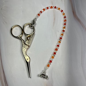 Orange Pumpkin Coach Perles Ciseaux Fob, Bijoux Ciseaux, Fermeture Éclair