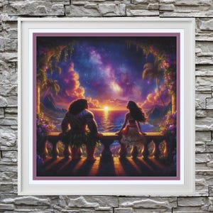 Moana and Maui Full Coverage Cross Stitch Pattern PDF
