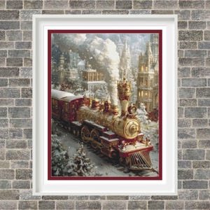 Christmas Train Full Coverage Cross Stitch Pattern PDF