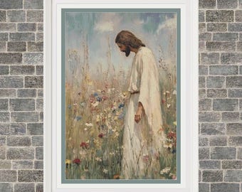 Patrón de punto de cruz completo en PDF de Jesús, Señor y Salvador