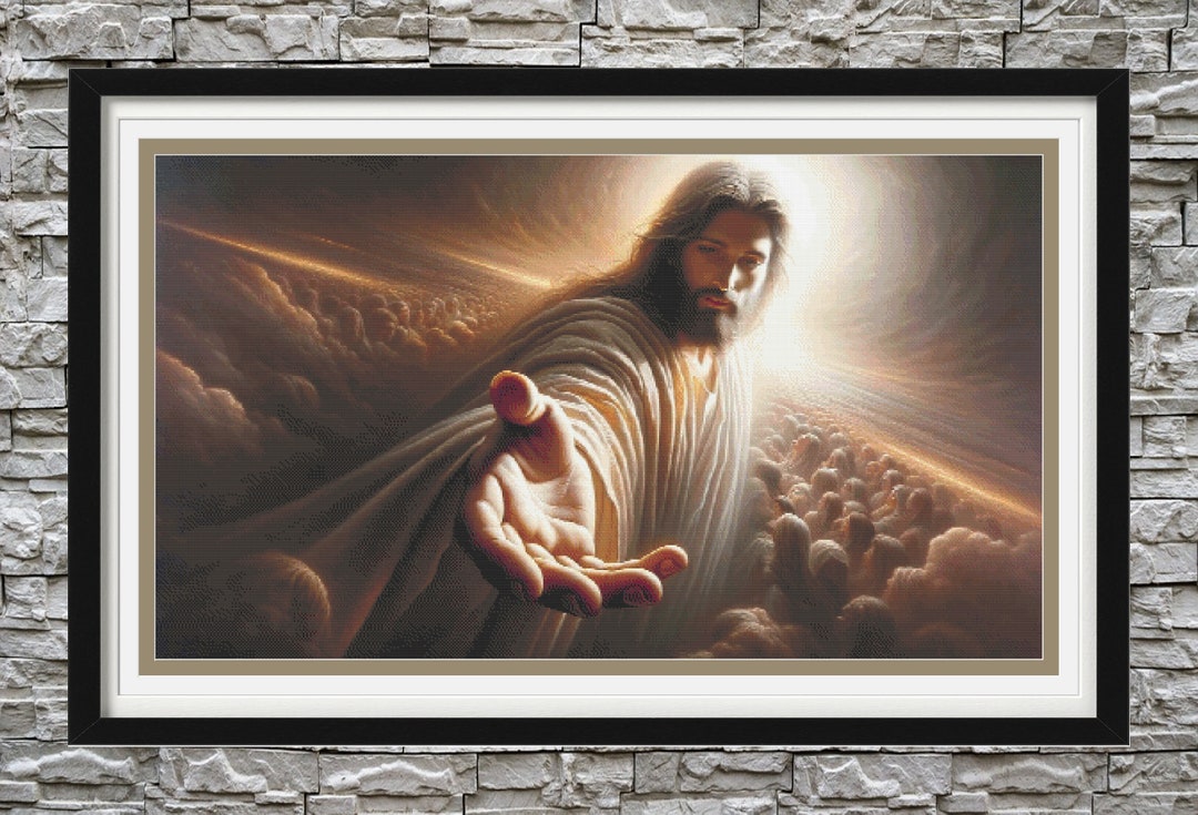 Jesus Reaching for You Full Coverage Cross Stitch Pattern PDF - Etsy