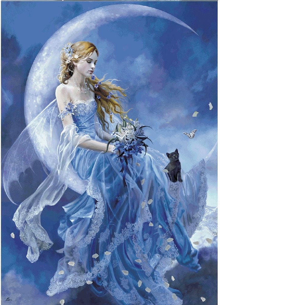 Moon Fairy Full Coverage Cross Stitch Pattern PDF - Etsy