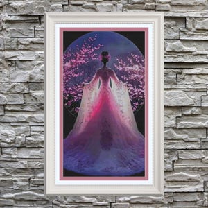 Cherry Blossoms Full Coverage Cross Stitch Pattern PDF