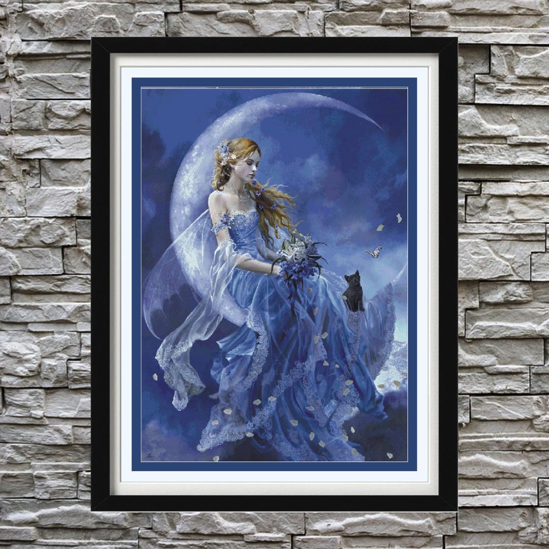 Moon Fairy Full Coverage Cross Stitch Pattern PDF - Etsy