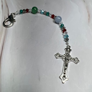 Crucifix Beaded Scissor Fob, Scissor Jewelry, Zipper Pull