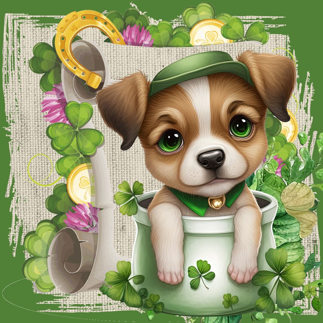 St. Patrick's Day Dog Full Coverage Cross Stitch Pattern PDF - Etsy