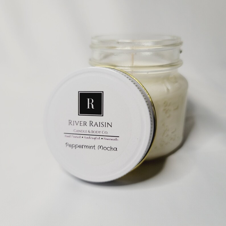 Peppermint Mocha Soy Wax Scented Candle 100/% All Natural