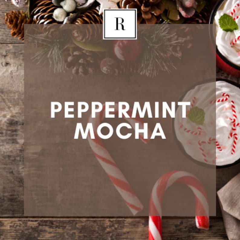 Peppermint Mocha Soy Wax Scented Candle 100/% All Natural