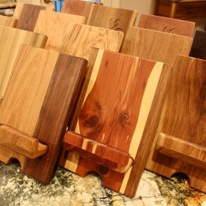 Adjustable Wooden Cookbook/iPad Holder - Variety of Woods