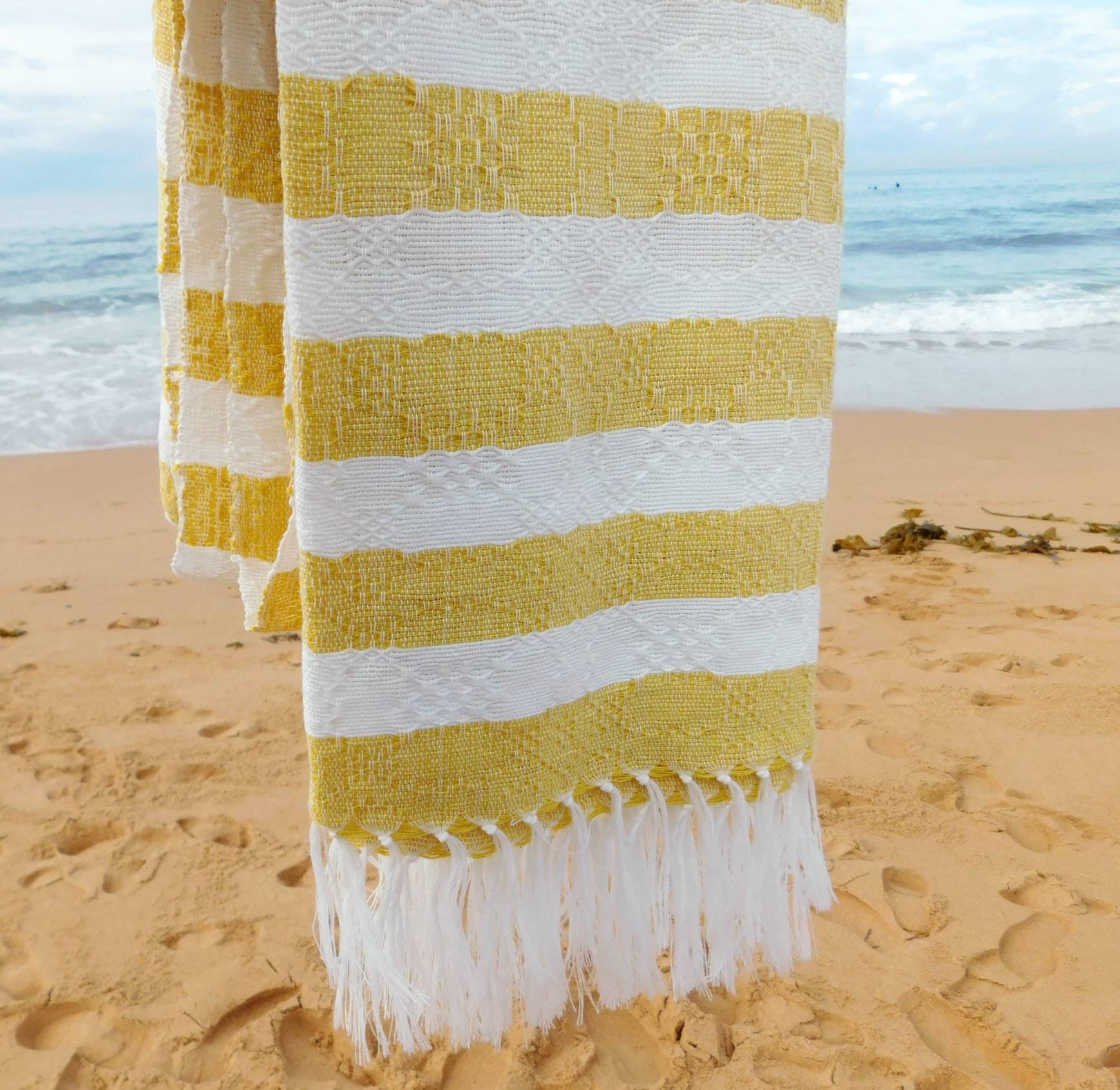 yellow stripe towel