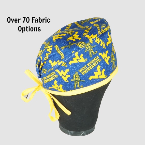 West Virginia Unisex Scrub Cap Ties and 