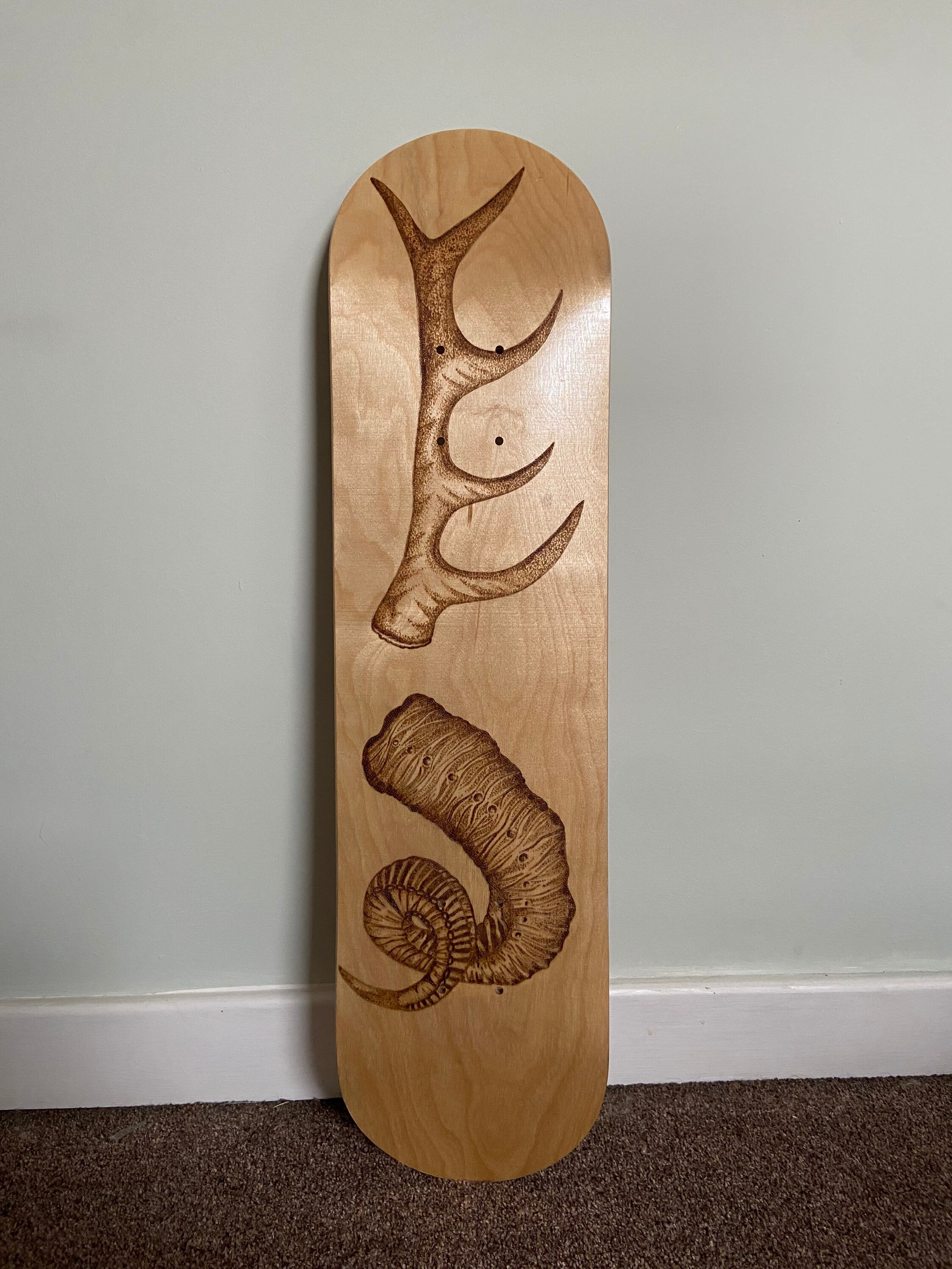 Wooden Skateboard Art Pyrography Deck Etsy