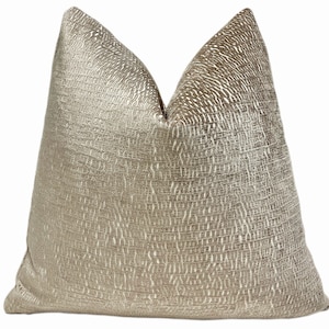 Taupe and Cream Chenille Throw Pillow Cover | Taupe Decorative Pillow Cover  | Couch Pillow | Bed Pillow |18x18&quot; | 20x20&quot; | 24x24&quot;