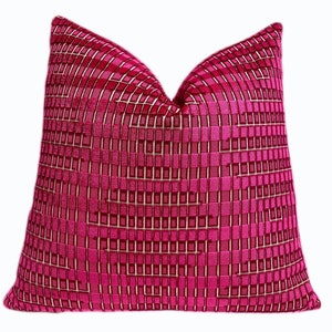 Hot pink velvet throw pillow cheap