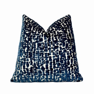 Navy Speckles and Gold Velvet Throw Pillow Cover | Navy Velvet Decorative Pillow Cover |  20x20&quot;, 22&quot;x22&quot; | Lumbar | Shams | Couch pillow