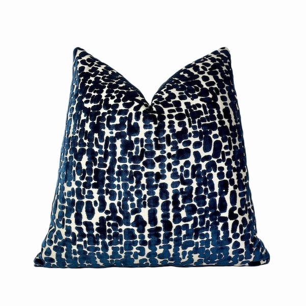 Blue Gold Pillow Etsy