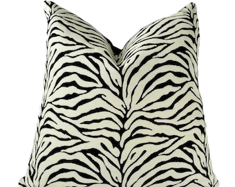 Clearance | Black Off White Zebra Animal Print Pillow Cover | 35% off Already Marked Down | 18x18 | 20x20 | 22x22 | Couch Pillow | Lumbar