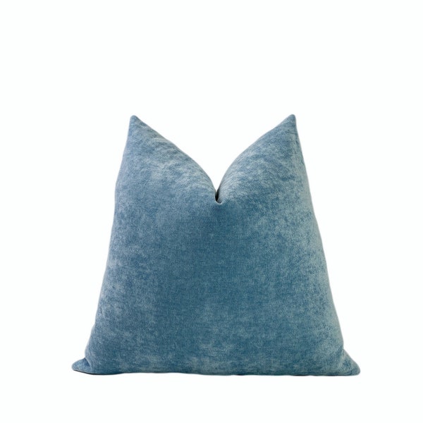 Light Blue Velvet Throw Pillow Cover | Light Blue Velvet Decorative Pillow Cover | Couch Pillow | Lumbar Pillow | 18x18 | 20x20 | Shams