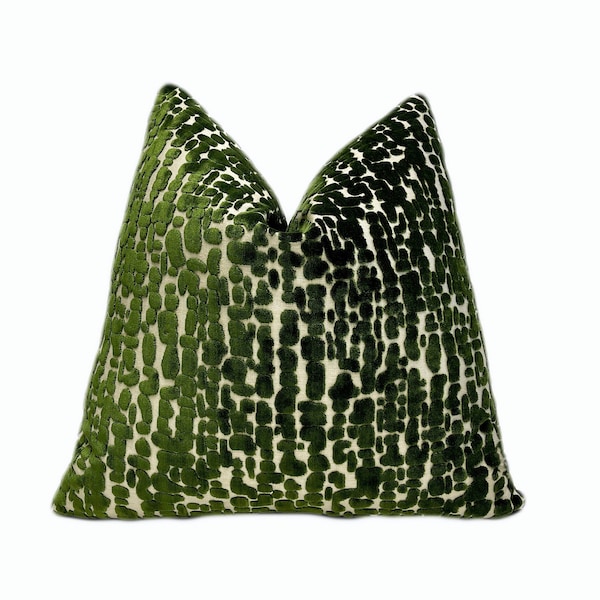 Pine Green Speckles and Gold Velvet Throw Pillow Cover | Dark Green Decorative Pillow Cover | 18x18 | 20x20" |  22"x22" | Lumbar | Shams