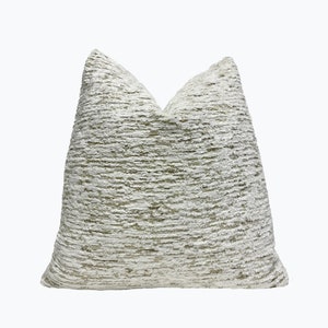 Textured Cream Chenille Throw Pillow Cover | Couch Pillow Cover| Decorative Pillowcase | 18&quot;x18&quot; | 20x20&quot; | 22x22&quot; | Lumbar | Sham
