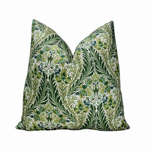 Green Eden Floral Throw Pillow Cover |  Chartreuse Green Floral Decorative Pillow | Couch Pillow | 18x18 | 20x20 | 22x22 | Lumbar | Shams