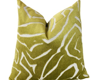 Chartreuse Green Throw Pillow Cover | Green Velvet Decorative Pillow Cover | Modern Bright Couch Pillow | 18x18" | 20x20" | 24x24" | Shams