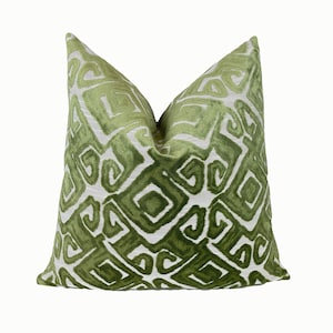 Chartreuse Tribal Velvet Pillow Cover | Green Abstract Pillow | Custom Sizes