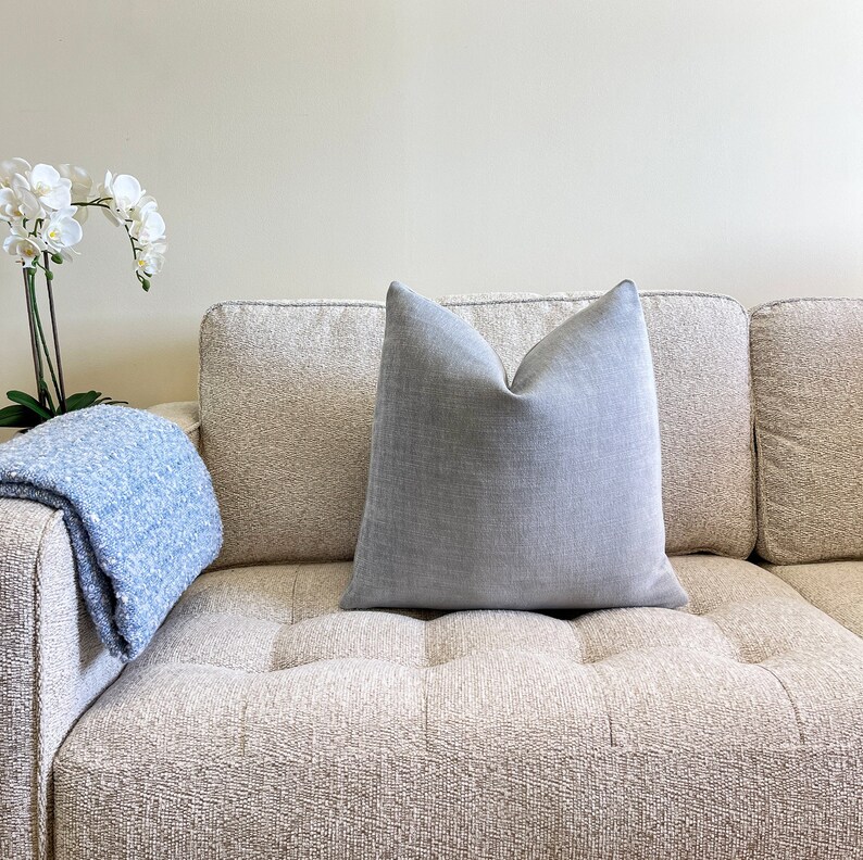 Sky Blue Velvet Throw Pillow Cover Sky Blue Decorative Etsy