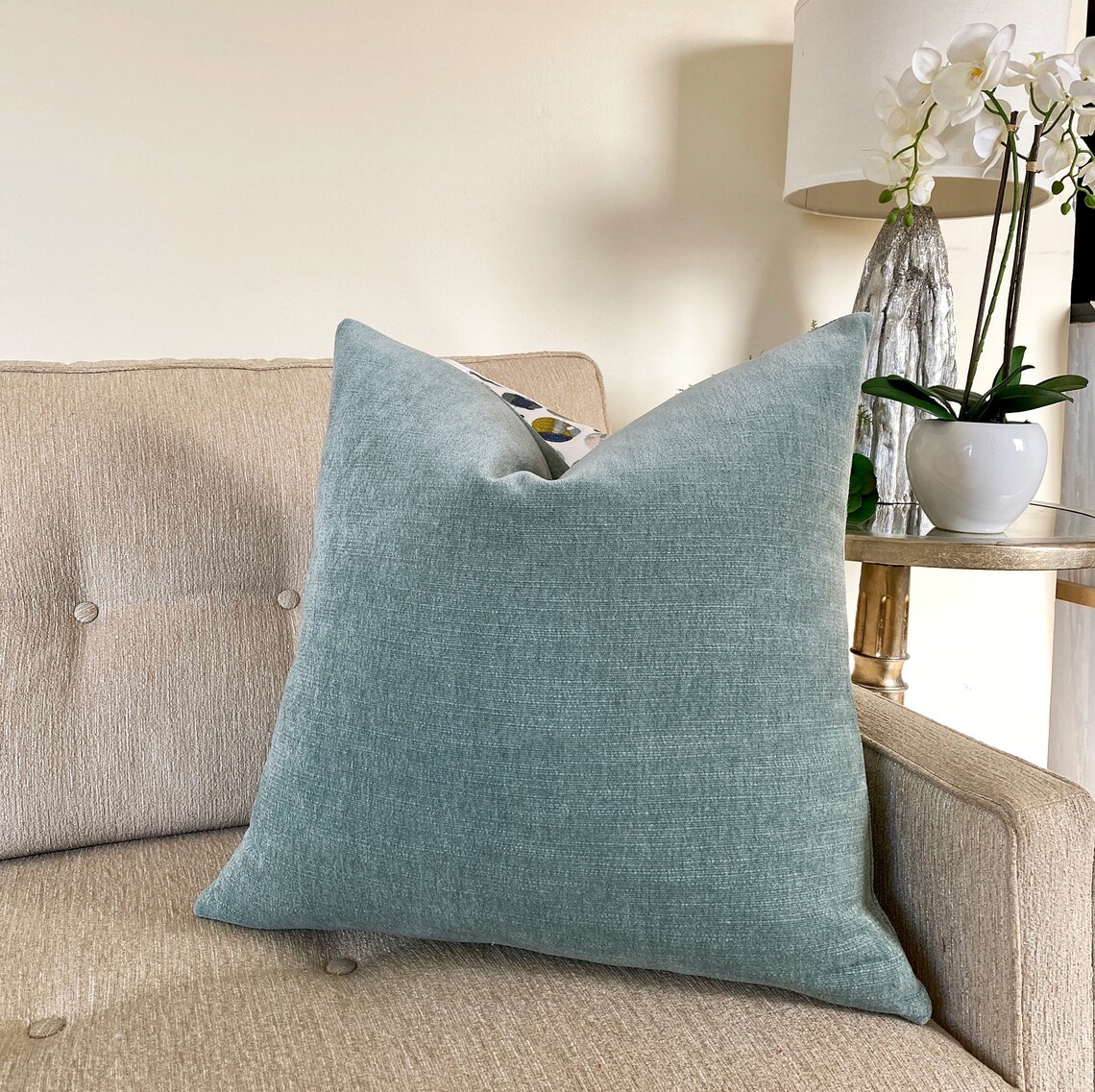 Sage Green Velvet Throw Pillow Cover Sage Green Toss Pillow Etsy