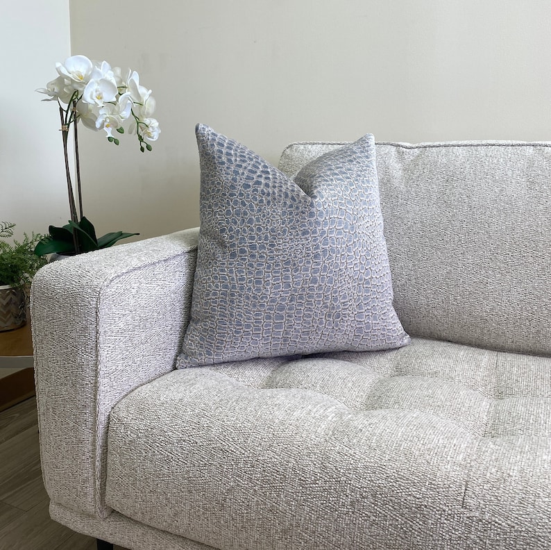 Steel Blue Pebbles Velvet Throw Pillow Cover