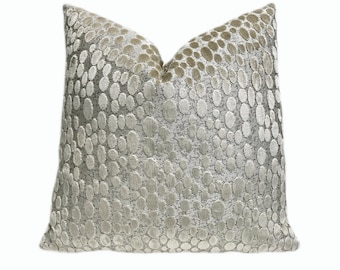 Oyster Oval Velvet Throw Pillow Cover | Cream Accent Cushion