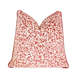 Pink Grapefruit and Ivory Abstract Velvet Throw Pillow Cover | Pink Decorative Throw Pillow Cover | 20x20 | 22x22 | 24x24 | Lumbar Pillow