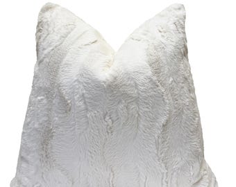 Cream Faux Fur Throw Pillow Cover | Ivory Textured Cushion Cover