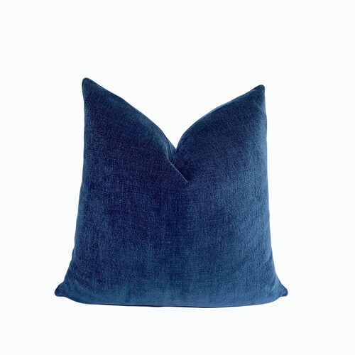 Mediterranean Blue Velvet Throw Pillow Cover Blue Maze Etsy