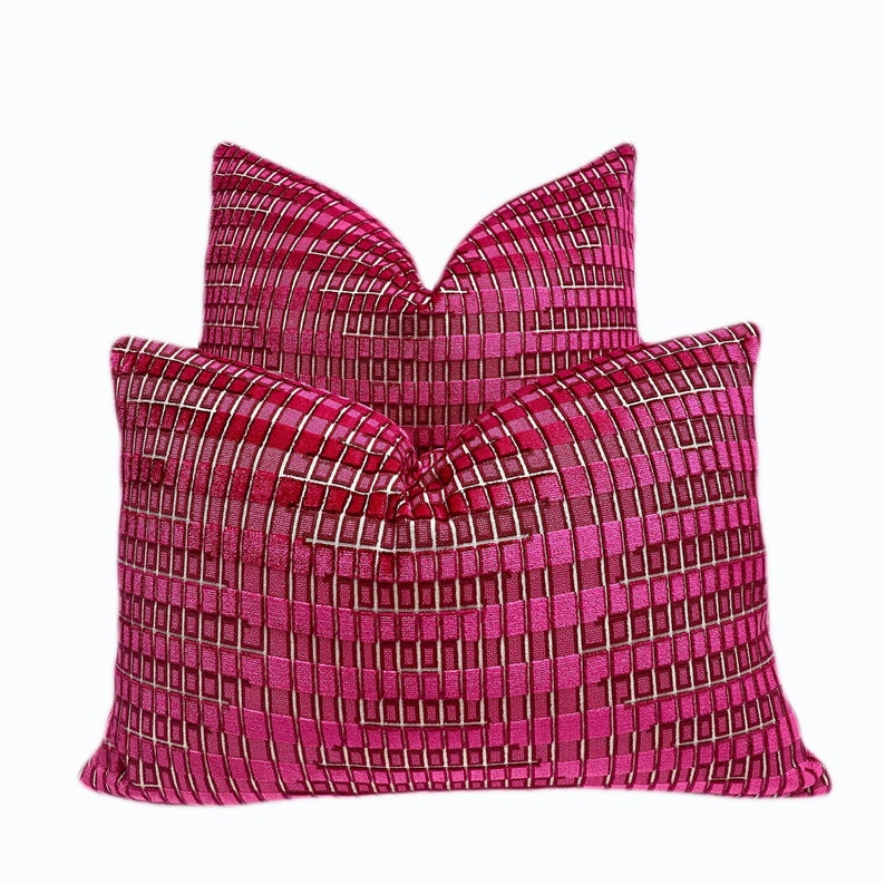 Magenta Fuchsia Berry Velvet Throw Pillow Cover Magenta Pink Etsy