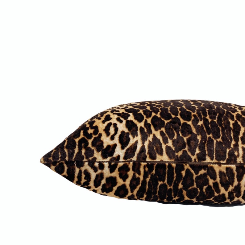 Brown Leopard Print Velvet Throw Pillow Cover Leopard Animal Etsy