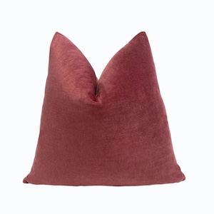 Cerise Pink Velvet Throw Pillow Cover | Dark Pink Decorative Pillow Cover | Pink Sofa Pillow | Bed Pillow | 18x18 | 20x20 | Lumbar | Shams
