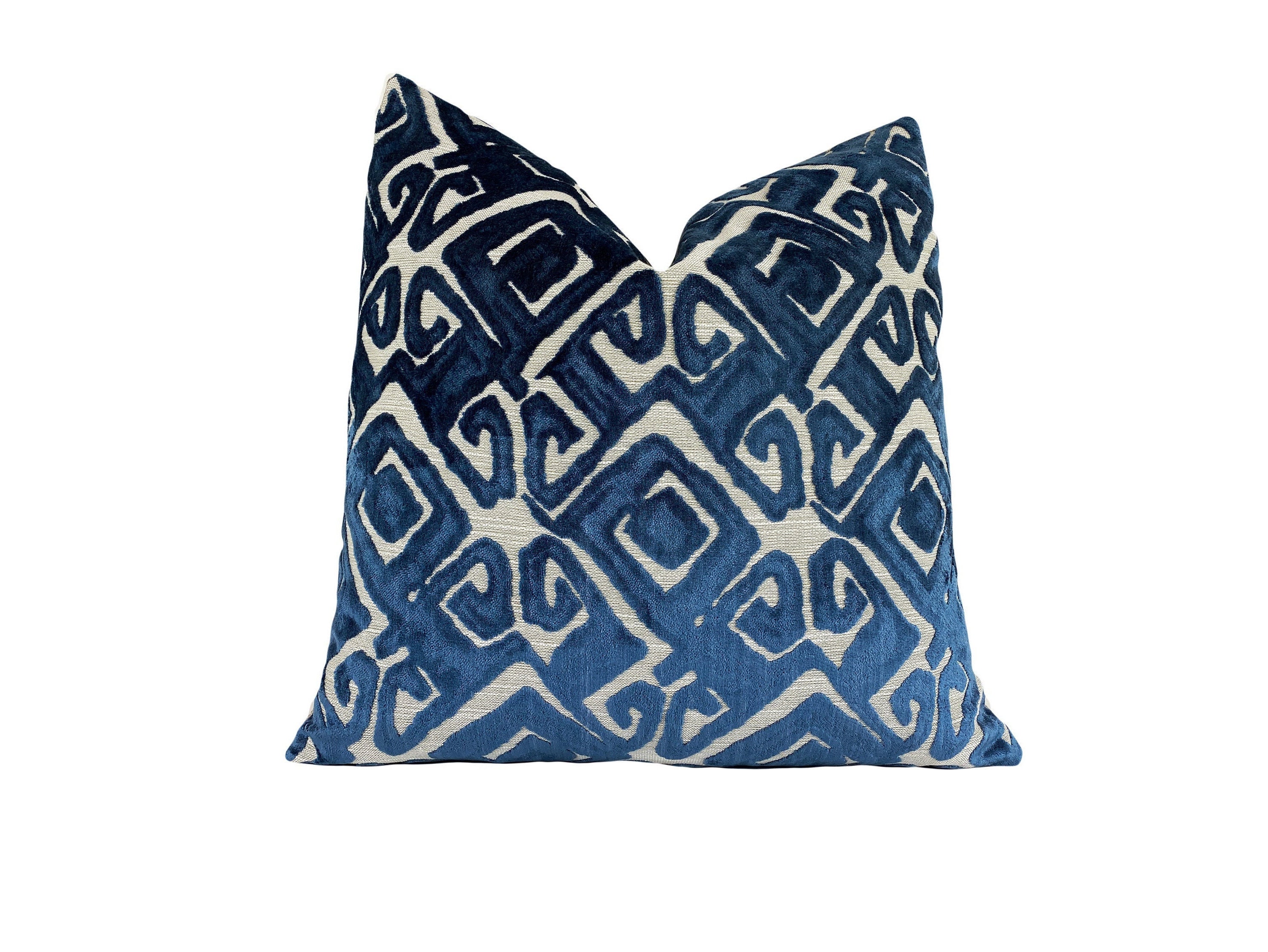 Blue Pillow Cover/ Velvet Pillow Cover/ Luxurious Tribal Etsy