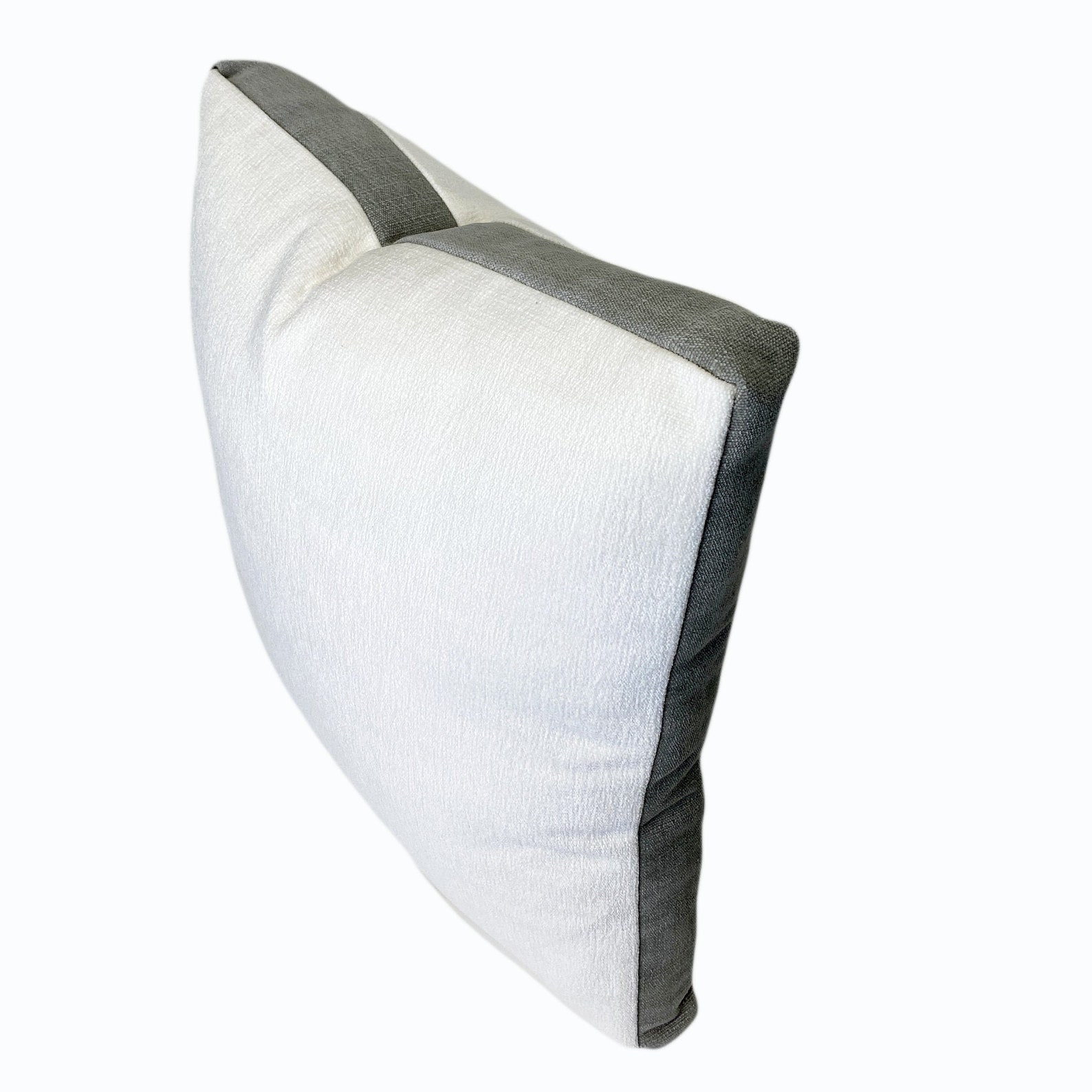 Off White With Slate Gray Velvet Box Throw Pillow Modern - Etsy