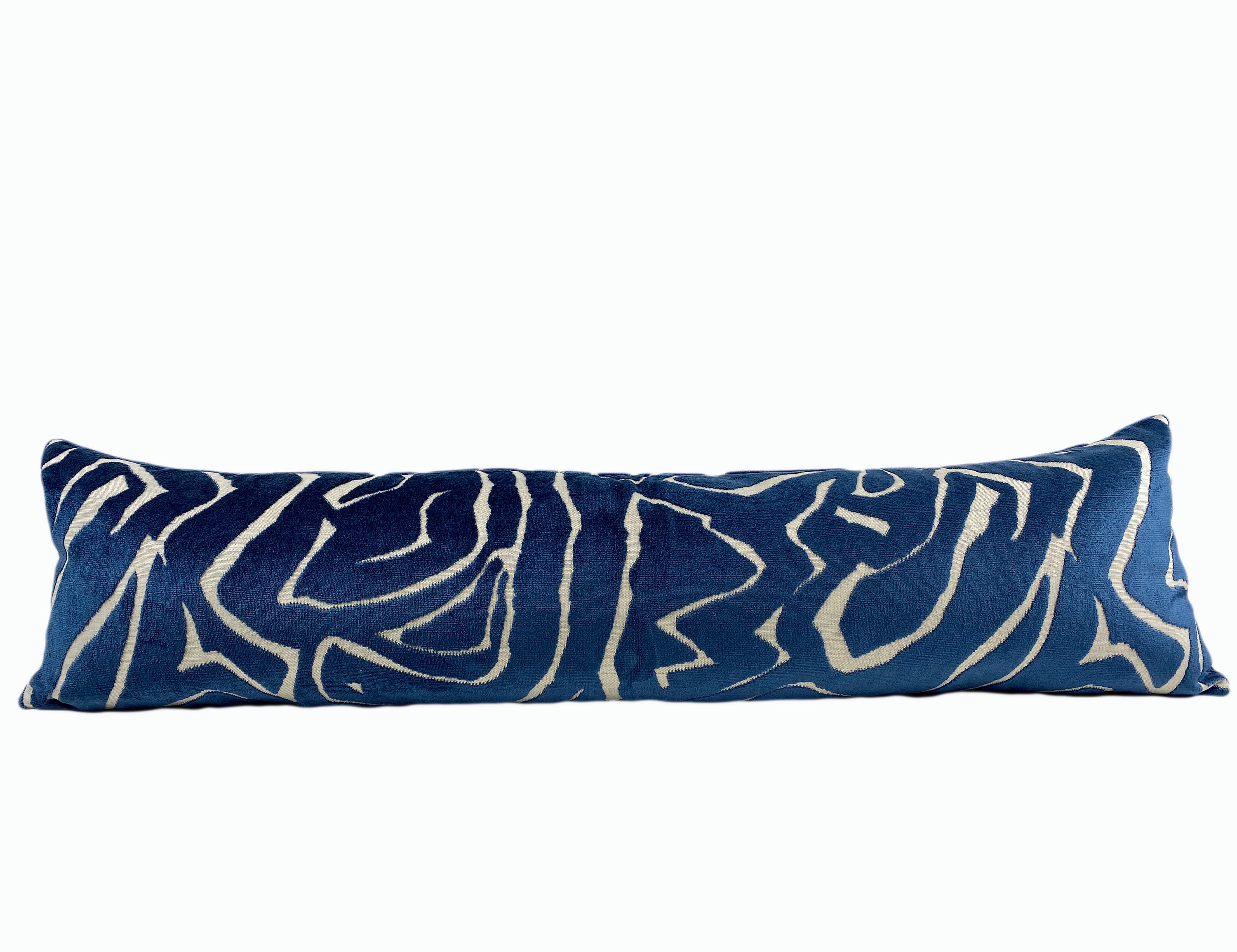 Extra Long Blue Velvet Lumbar Throw Pillow Cover Blue Lumbar Etsy Schweiz