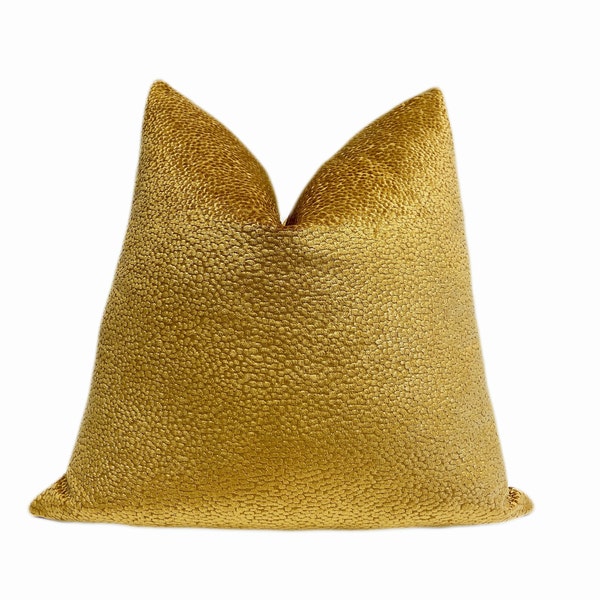 Gold Velvet Dots Throw Pillow Cover | Gold Textured Velvet Pillow Cover | 18x18, 20x20, 22x22, 26x26, Euro shams, Bolsters
