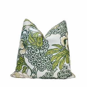 Thibaut Honshu Robin&#39;s Egg Blue Floral Throw Pillow Cover | Blue Green Floral Designer Pillow Cover | 18x18| 20x20 | 22x22 |  Lumbar Pillow