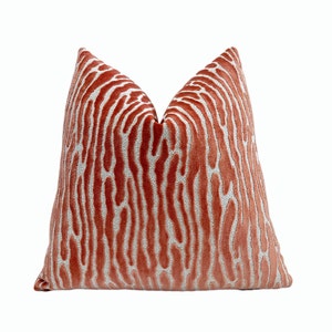 Melon Velvet Throw Pillow Cover | Melon Velvet Decorative Pillow Cover  | 18x18&quot; | 20x20&quot; | 24x24&quot; | Lumbar Pillow | Couch Pillow