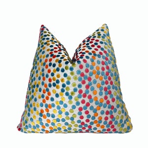 Petite  Multi Carnival Velvet Throw Pillow Cover | Colorful Velvet Pillow Cover |  Couch Pillow | 18x18 | 20x20 |  22x22 | Lumbar | Bolsters